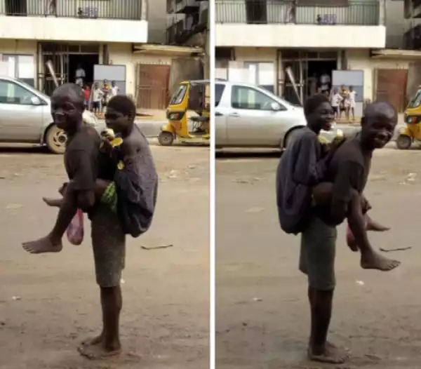 Mentally-Challenged Man Backs His Lover In Aba, Abia State (Photos)